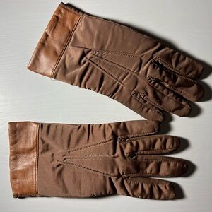 Source Unknown Brown Women's Stretch Gloves with Leather Trim